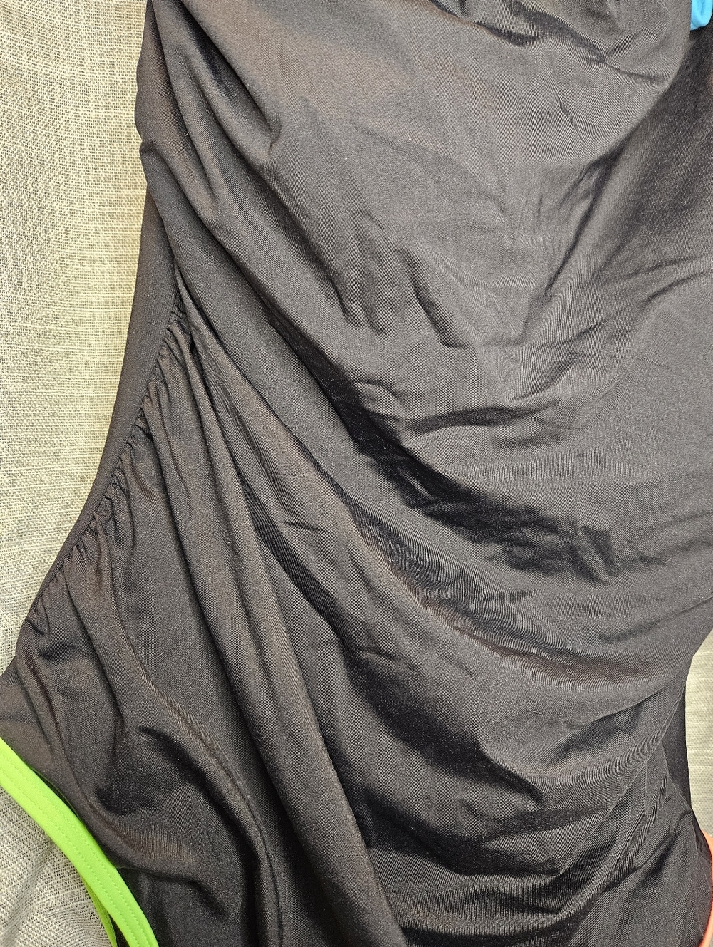 Holipick One Shoulder One Piece Swimsuit Colorful Black XL Tummy Control NWT - Picture 10 of 16
